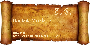Bartek Virág névjegykártya
